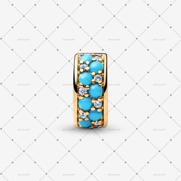 Pandora Aqua Blue Clip Charm - Picture 2 of 5